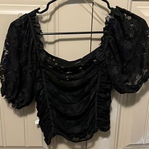black lace shirt